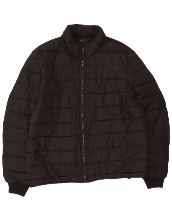 ZARA Mens Padded Jacket UK 42 XL Black Polyester