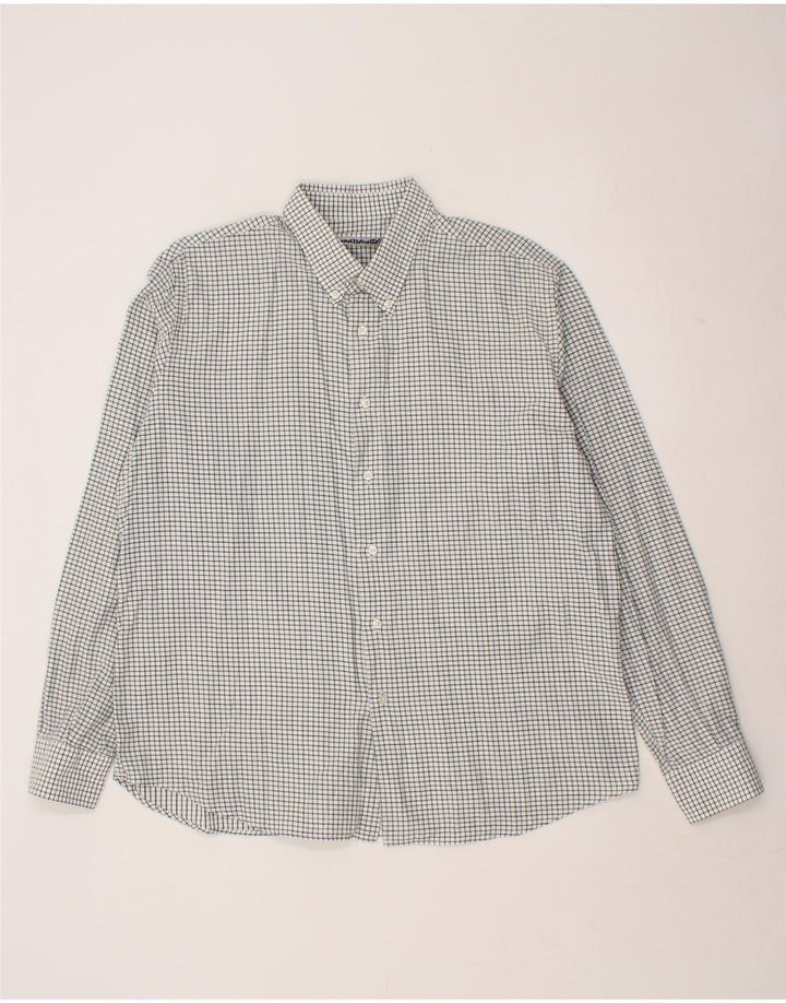 MAZZONETTO Mens Shirt 2XL White Check Vintage Mazzonetto and Second-Hand Mazzonetto from Messina Hembry 