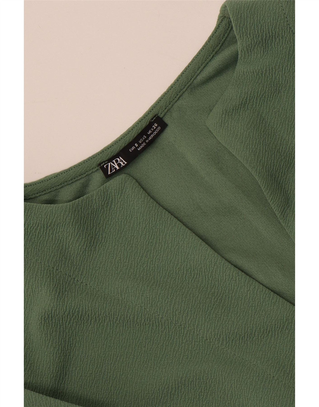 Zara Womens 3/4 Sleeve Oversized Shift Dress UK 10 Small Green