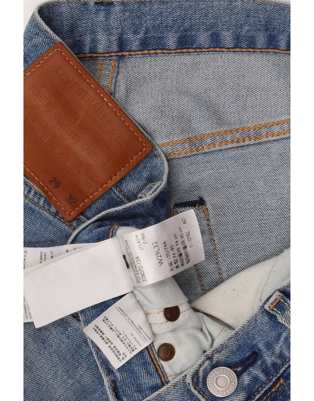 Levi's Mens 501 Straight Jeans W29 L32 Blue Cotton