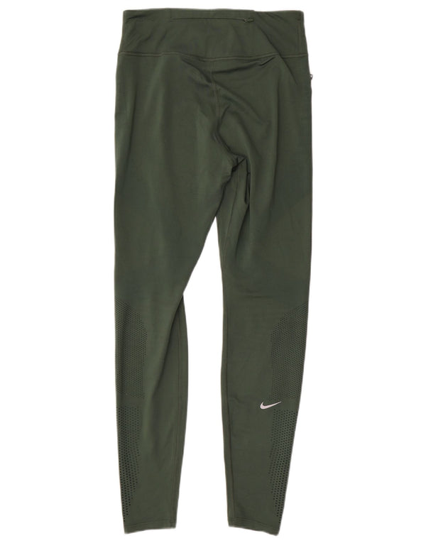 Nike Damen Dri Fit Leggings UK 14 Mittelgrünes Polyester