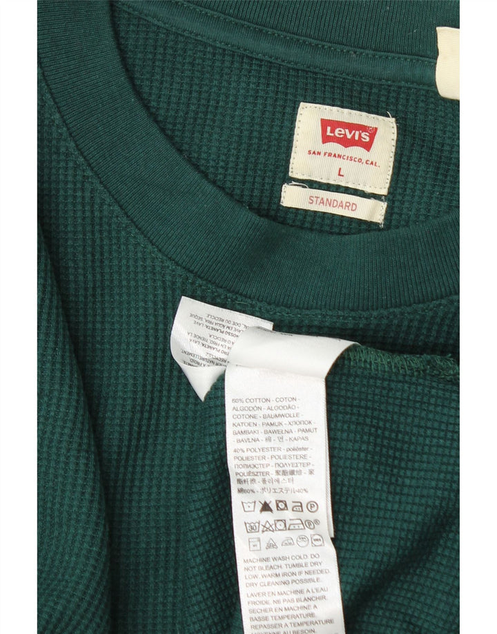 Levi's Mens Standard Top Long Sleeve Large Green Cotton