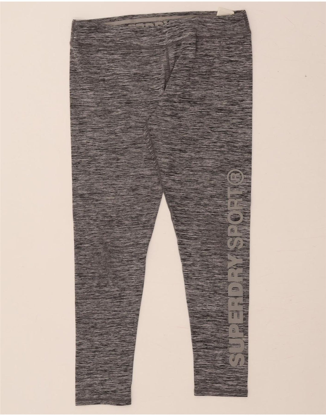 SUPERDRY Leggings Graphiques Femme UK 44 Large Gris Moucheté Polyester