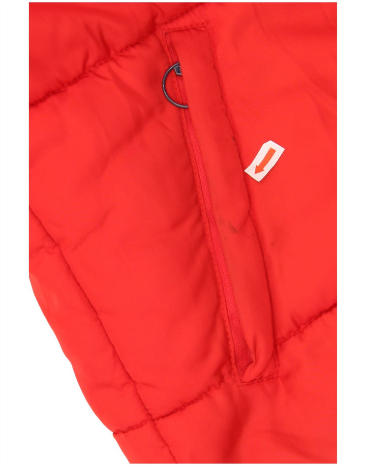 FILA Mens Graphic Hooded Padded Jacket UK 38 Medium Red Colourblock