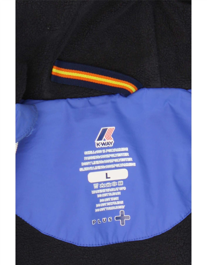 Giacca a vento con cappuccio da uomo K-Way UK 40 Large Blu Poliammide
