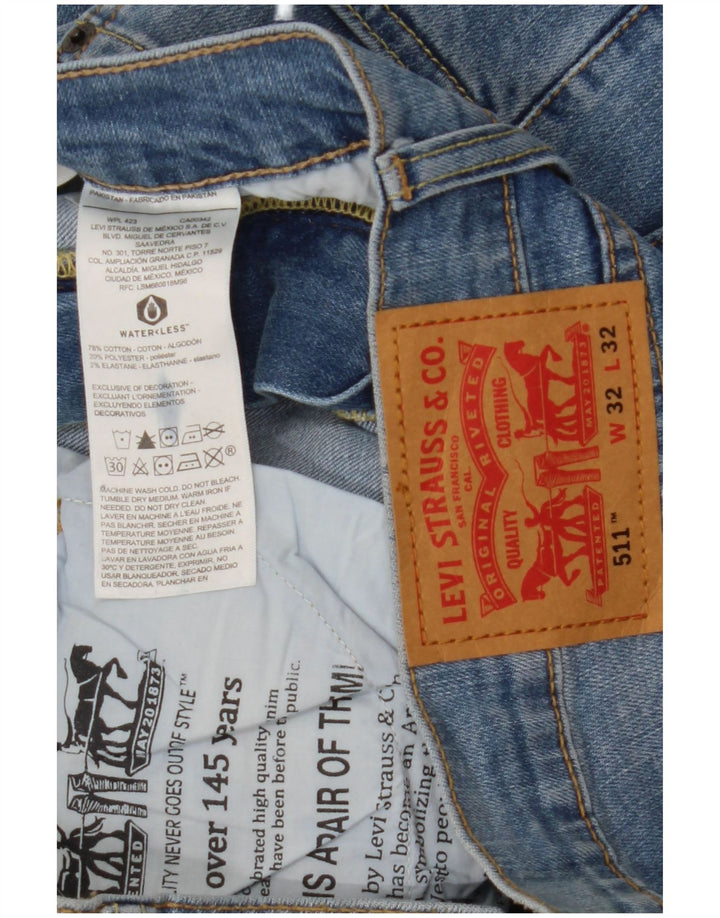 Levi's Herre 511 Slim Jeans W32 L32 Blå Bomuld