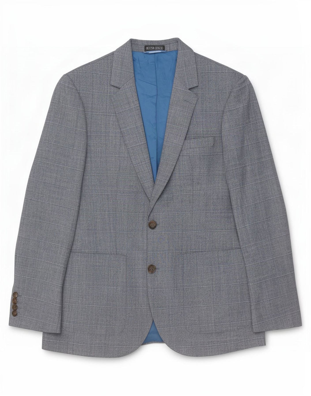 Jaqueta blazer masculina de 2 botões Marks & Spencer Reino Unido 38 xadrez azul médio