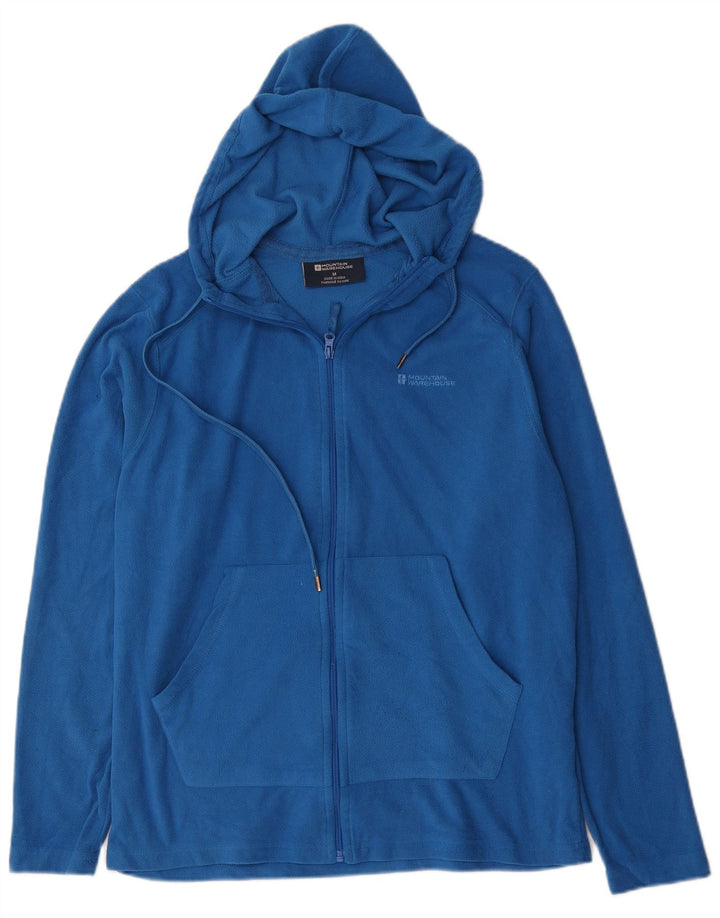 Mountain Warehouse Herre hættejakke i fleece UK 38 Medium Blue Polyester