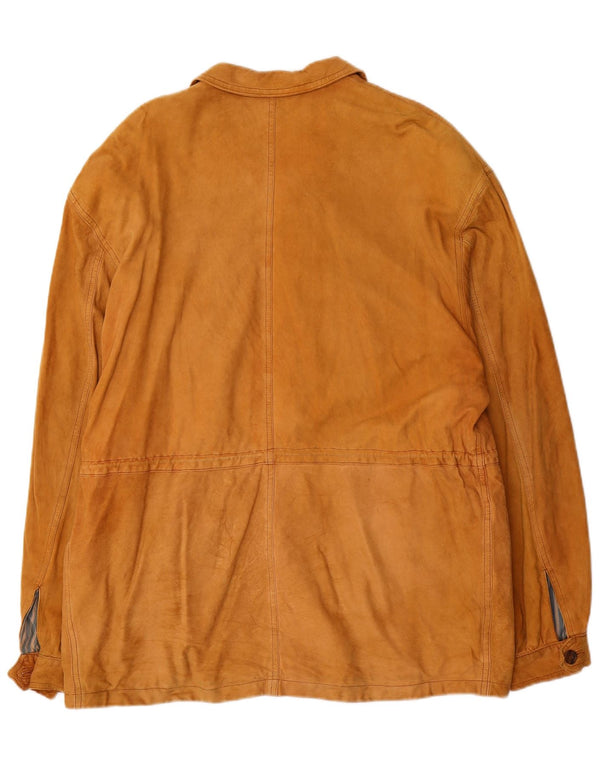 Giacca utility da uomo in pelle scamosciata Diana IT 52 XL in pelle beige