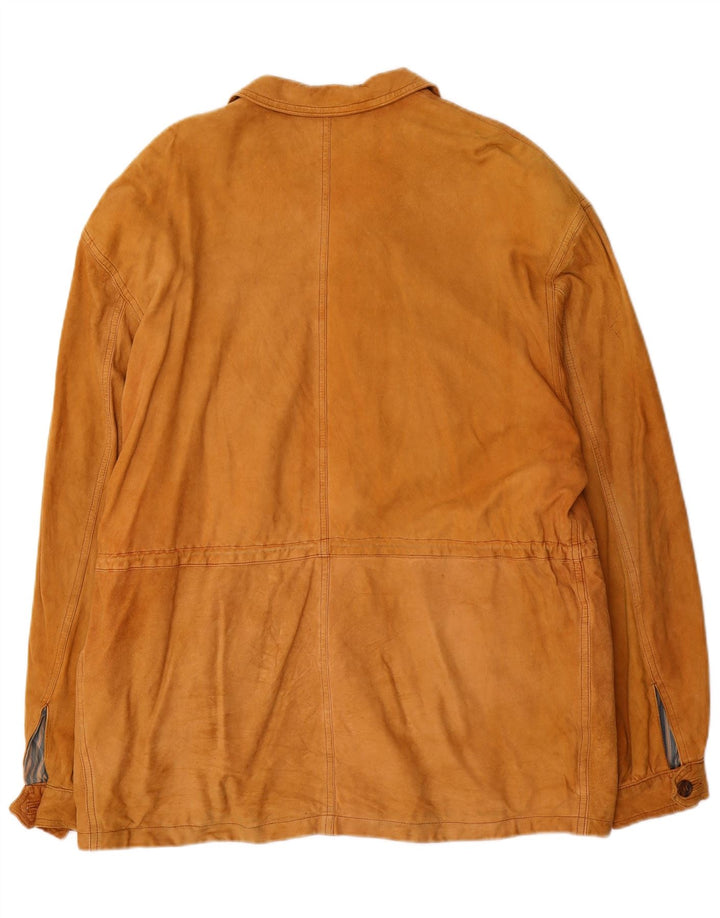 Giacca utility da uomo in pelle scamosciata Diana IT 52 XL in pelle beige