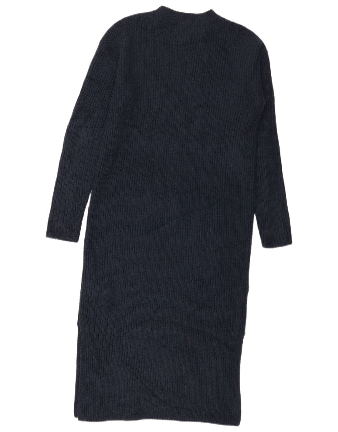 Marks & Spencer Womens Long Sleeve Jumper Dress Small Navy Blue Polyester