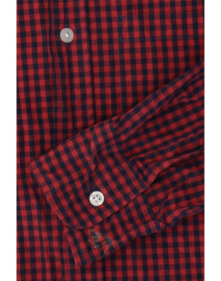 J. CREW Mens Slim Fit Shirt Small Red Check Cotton Vintage J. Crew and Second-Hand J. Crew from Messina Hembry 