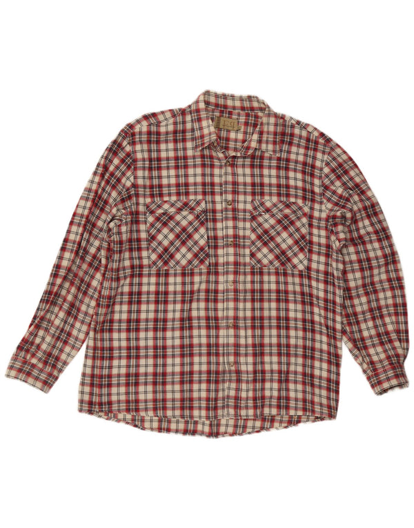 European Project Mens Flanel Shirt XL Red Check Cotton