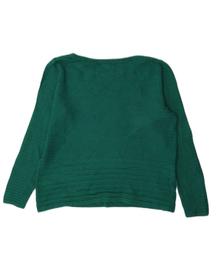 White Stuff Womens Oversized Boat Neck Jumper Sweater UK 10 Small Green