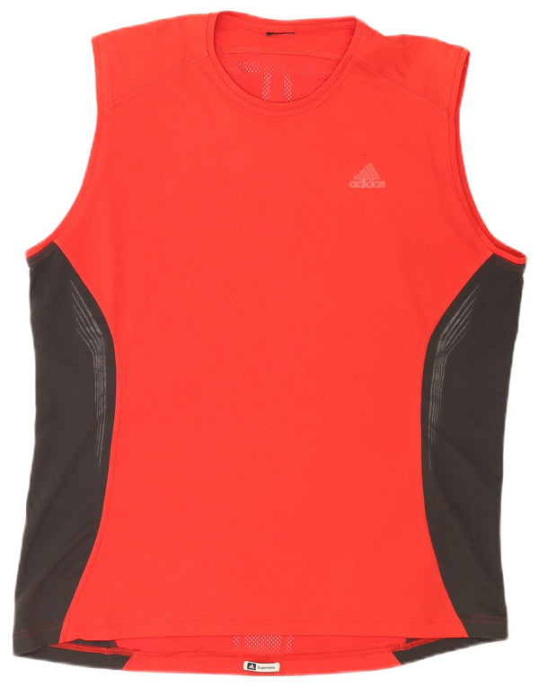 Adidas Mens Vest Top XL Red Colourblock Polyester