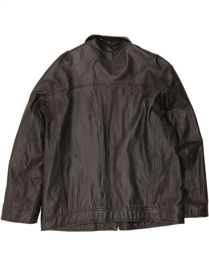 IN EXTENSO Womens Leather Jacket UK 18 XL Black Leather Vintage In Extenso and Second-Hand In Extenso from Messina Hembry 