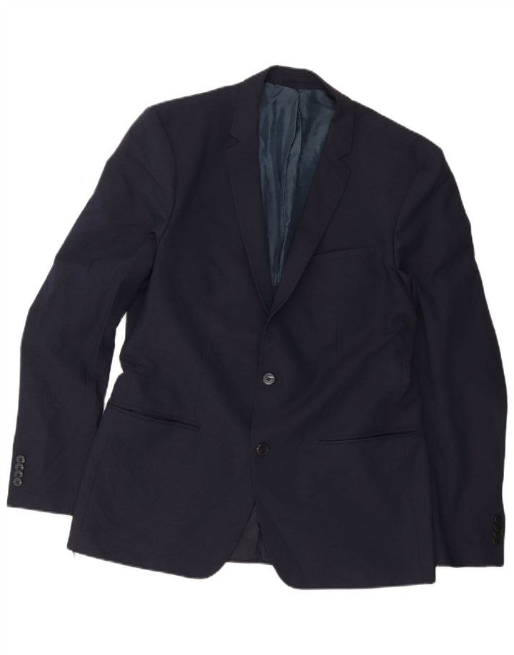 Zara Ανδρικό μπουφάν μπλέιζερ με 2 κουμπιά EU 54 XL Navy Blue Polyester