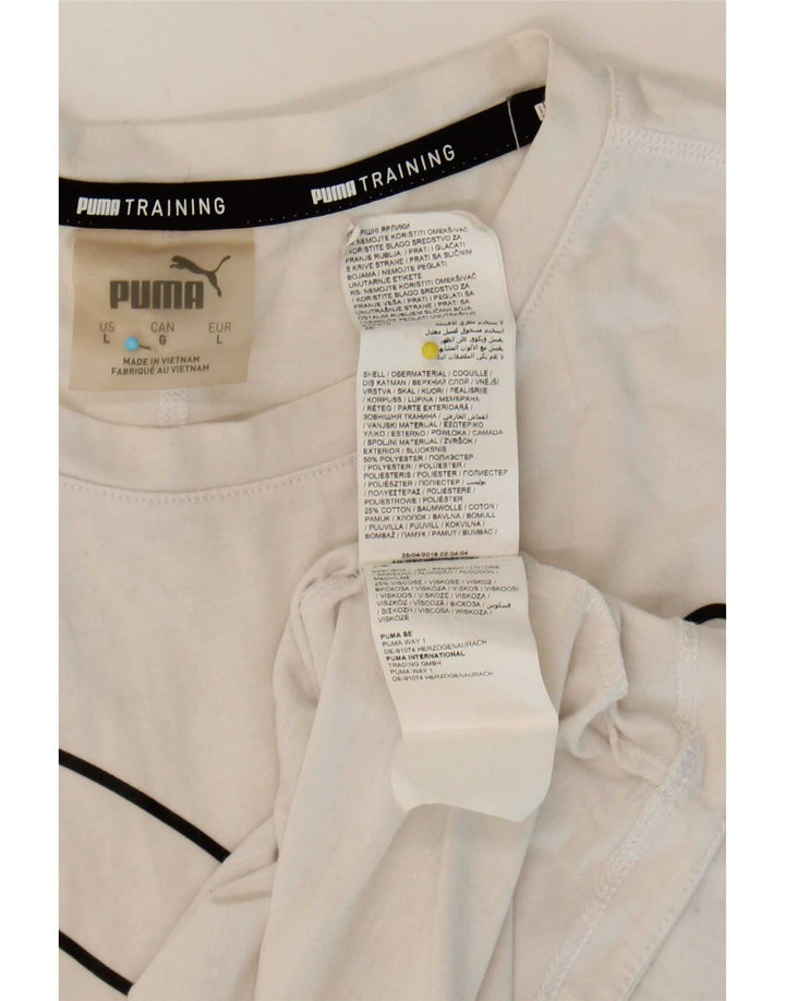 Puma Womens Graphic T-Shirt Top UK 16 Large White Polyester