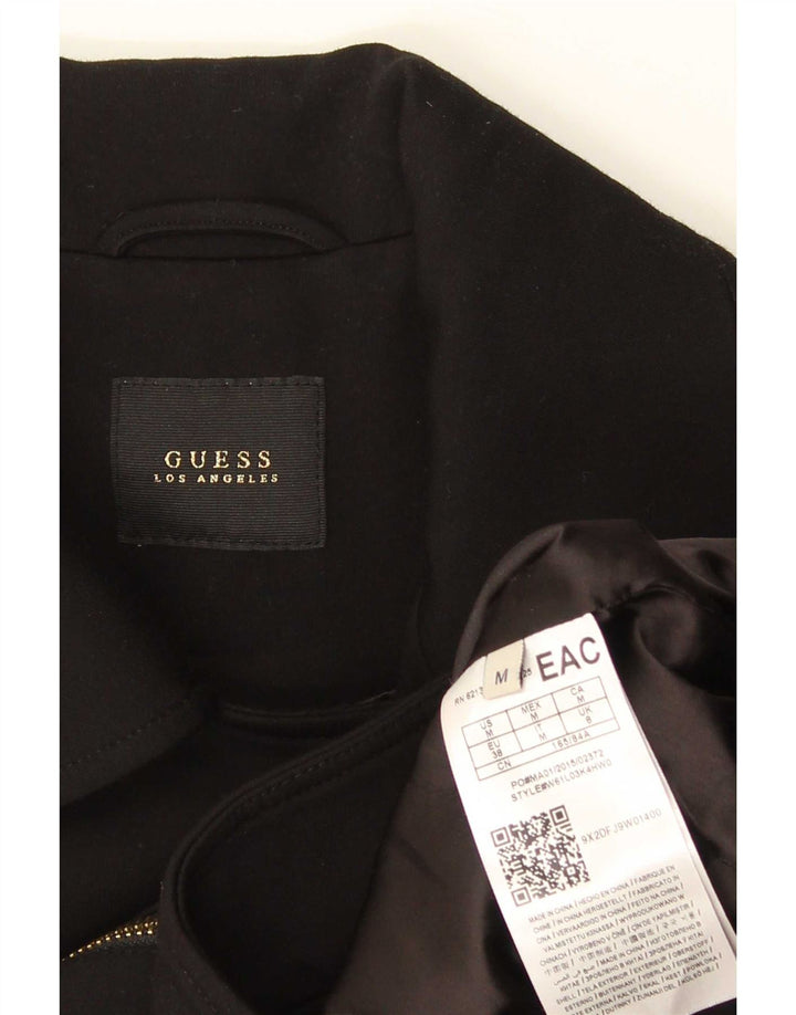 Guess Womens Crop Full Zip Blazer Jacket UK 8 Small Black Viscose