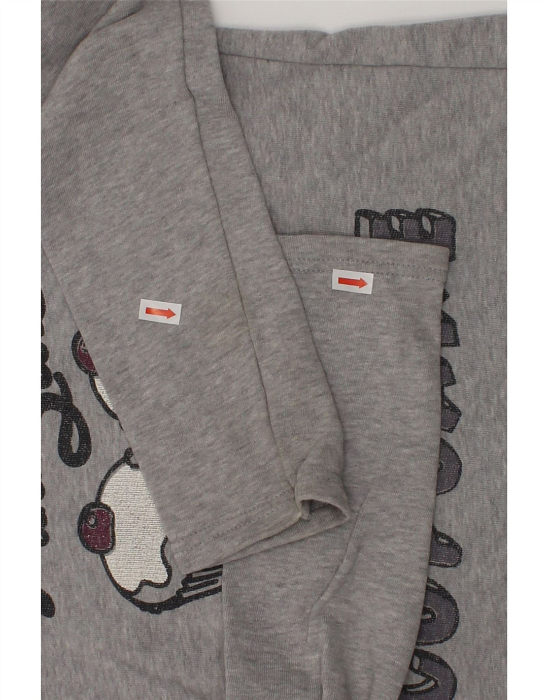 BENETTON Girls Graphic Sweatshirt Jumper 10-11 Years XL  Grey Cotton | Vintage Benetton | Thrift | Second-Hand Benetton | Used Clothing | Messina Hembry 