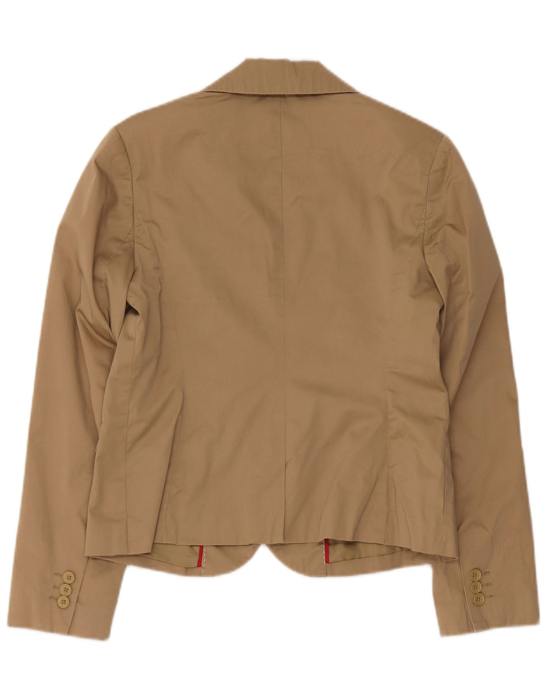 Tommy Hilfiger Womens 2 Button Blazer Jacket US 8 Medium Beige Cotton