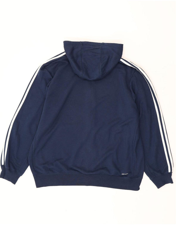 Adidas Mens Climalite cipzáras kapucnis pulóver XL sötétkék poliészter