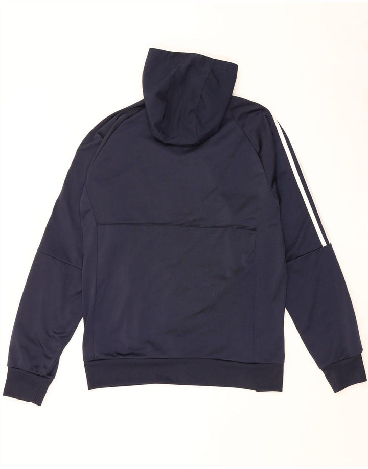 Adidas Mens Zip Neck Hoodie Jumper Medium Navy Blue Polyester