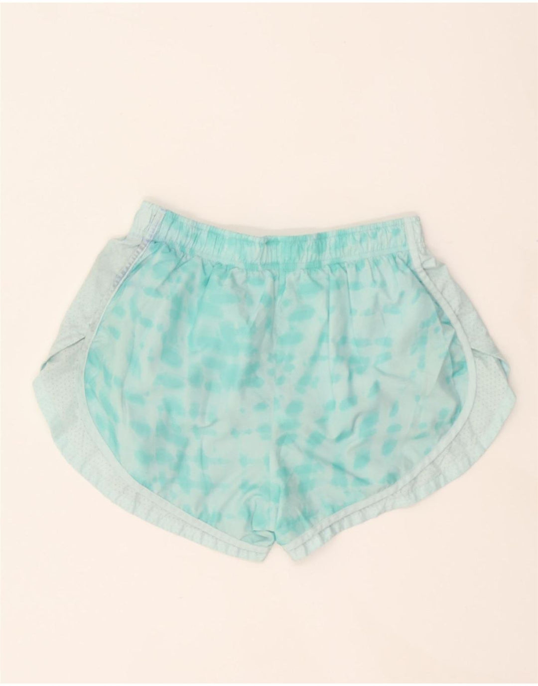 NIKE Womens Dri Fit Sport Shorts UK 12 Medium  Blue Tie Dye Polyester Vintage Nike and Second-Hand Nike from Messina Hembry 