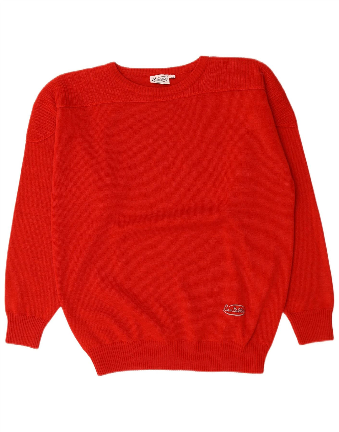 Castello Womens Crew Neck Jumper Sweater IT 54 2XL Red Polyacrylic
