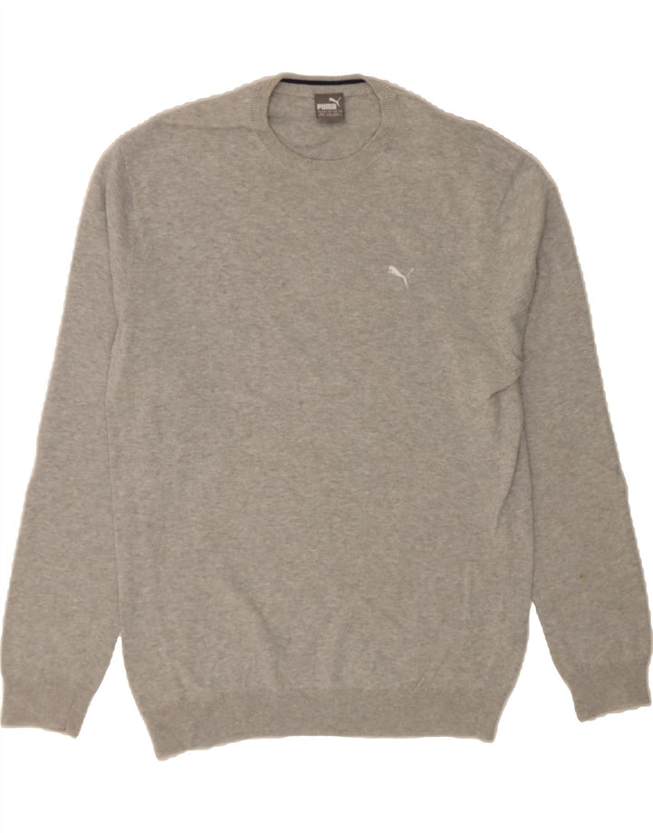 PUMA Mens Crew Neck Jumper Sweater Large Grey Cotton Vintage Puma and Second-Hand Puma from Messina Hembry 