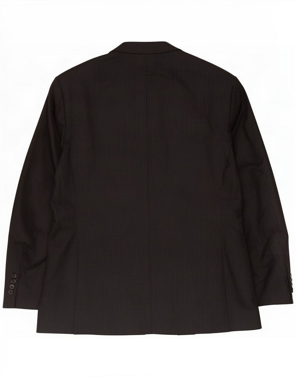 Marks & Spencer Veste blazer à 2 boutons pour homme UK 48 2XL Laine à fines rayures noires