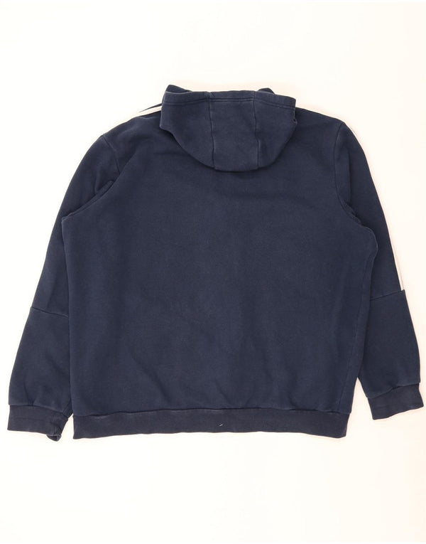 Adidas Hættetrøje med lynlås til mænd 2XL marineblå bomuld