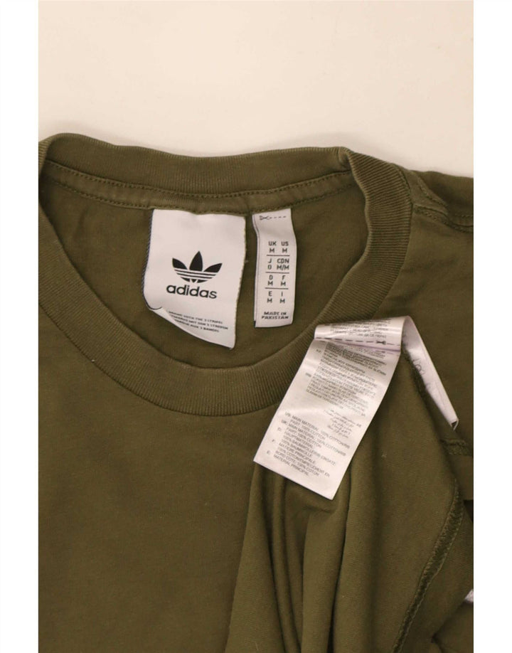Adidas Mens T-Shirt Top Medium Khaki Cotton