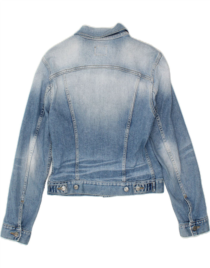 GAS Womens Crop Denim Jacket UK 10 Small Blue Vintage Gas and Second-Hand Gas from Messina Hembry 