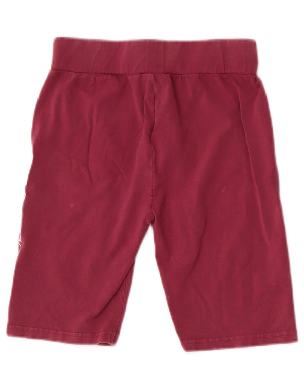 Ellesse Womens Graphic Sport Shorts UK 8 Small Burgund Baumwolle