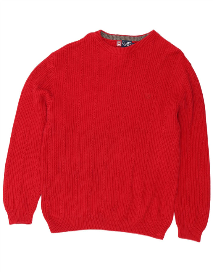Chaps Herre Crew Neck Jumper Sweater Stor Rød Bomuld