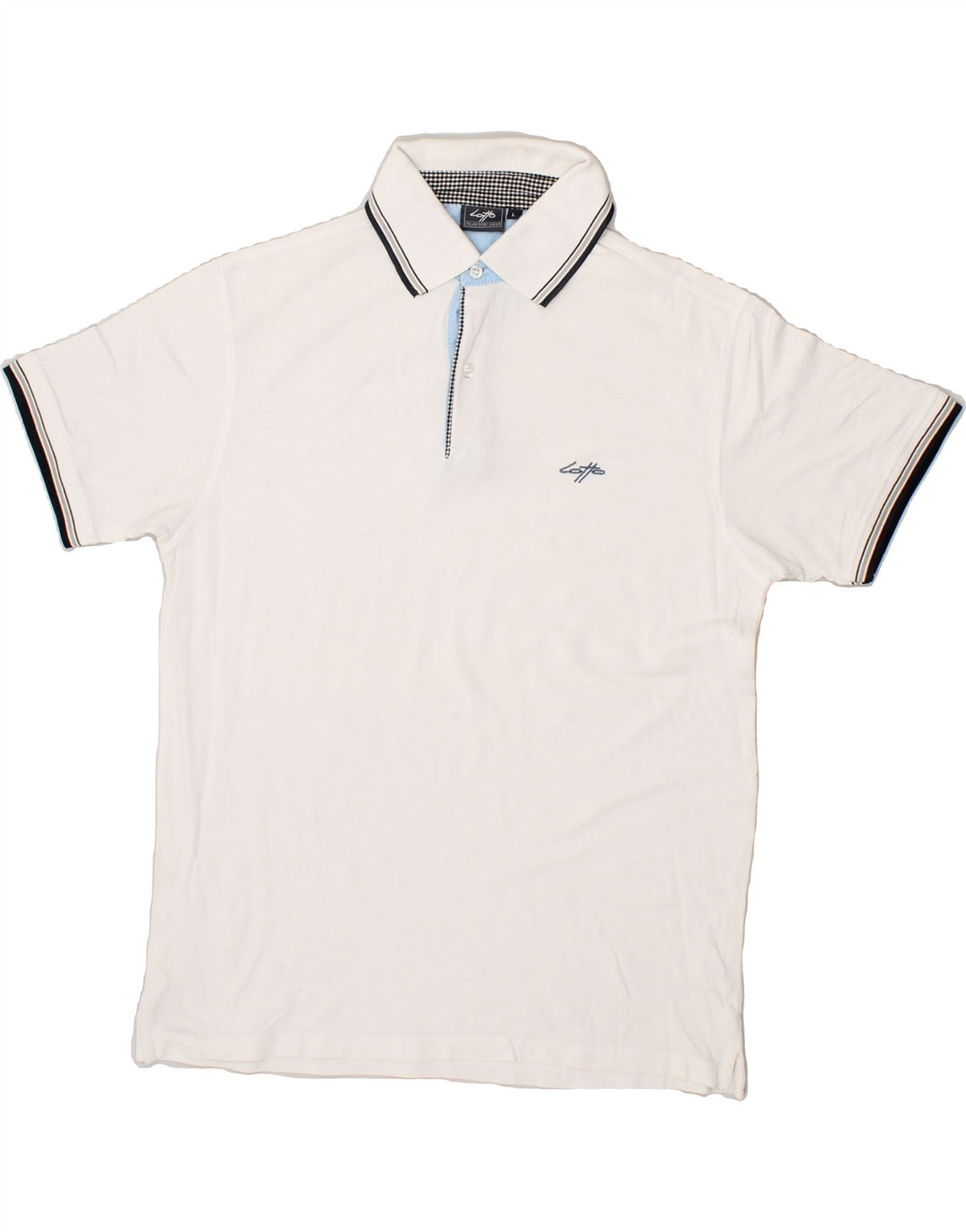 LOTTO Mens Polo Shirt Large White Cotton Vintage Lotto and Second-Hand Lotto from Messina Hembry 