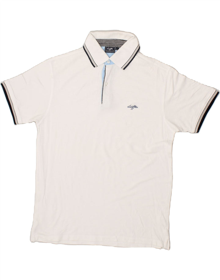 LOTTO Mens Polo Shirt Large White Cotton Vintage Lotto and Second-Hand Lotto from Messina Hembry 