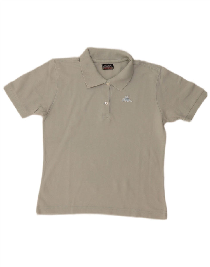 Kappa Womens Polo Shirt UK 14 Medium Grey Cotton