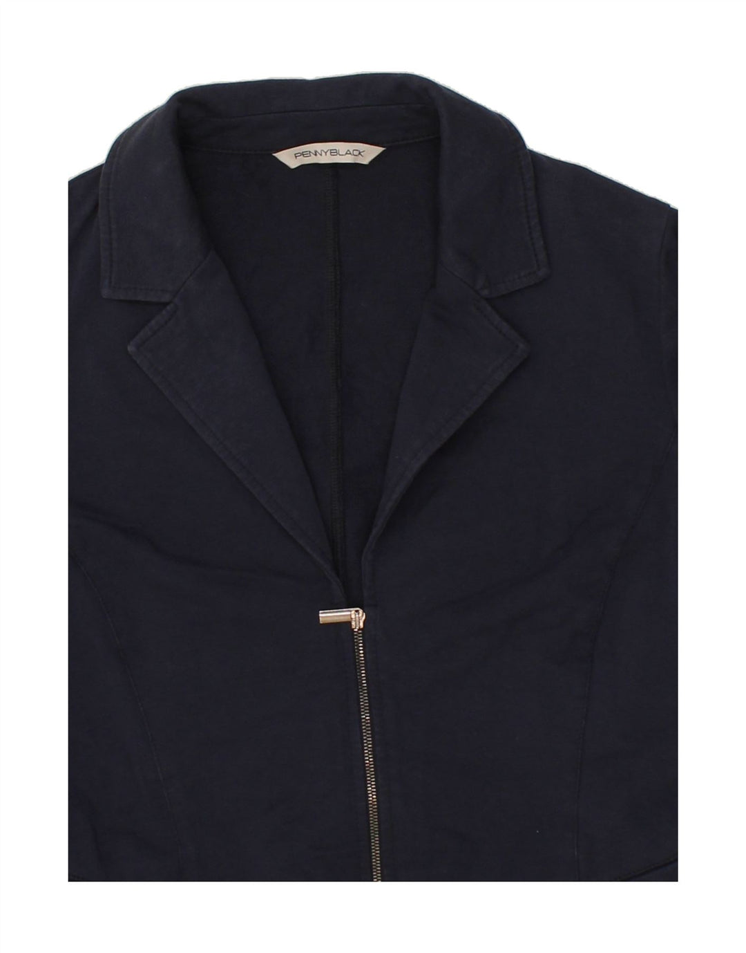 PENNY BLACK Womens Blazer Jacket UK 8 Small Navy Blue Cotton Vintage Penny Black and Second-Hand Penny Black from Messina Hembry 