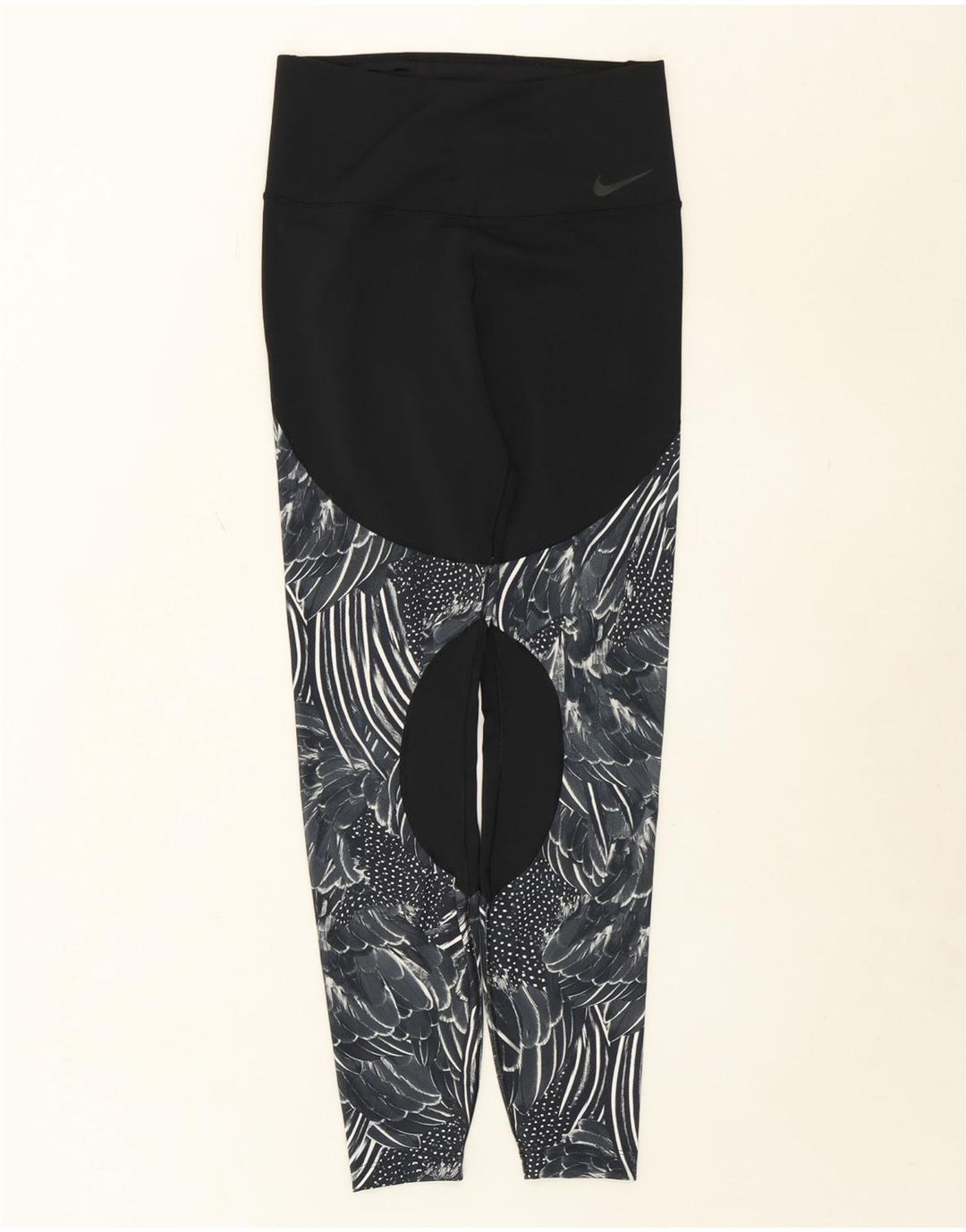 NIKE Womens Dri Fit Leggings UK 14 Medium  Black Animal Print Polyester Vintage Nike and Second-Hand Nike from Messina Hembry 