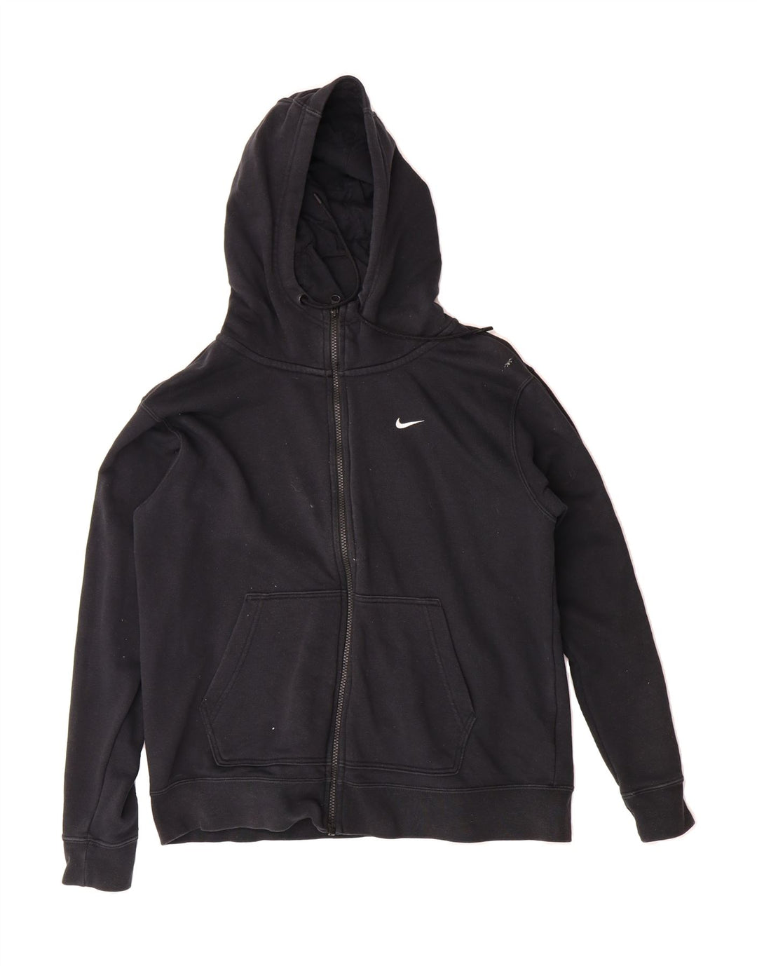 NIKE Mens Graphic Zip Hoodie Sweater Medium Black Cotton Vintage Nike and Second-Hand Nike from Messina Hembry 