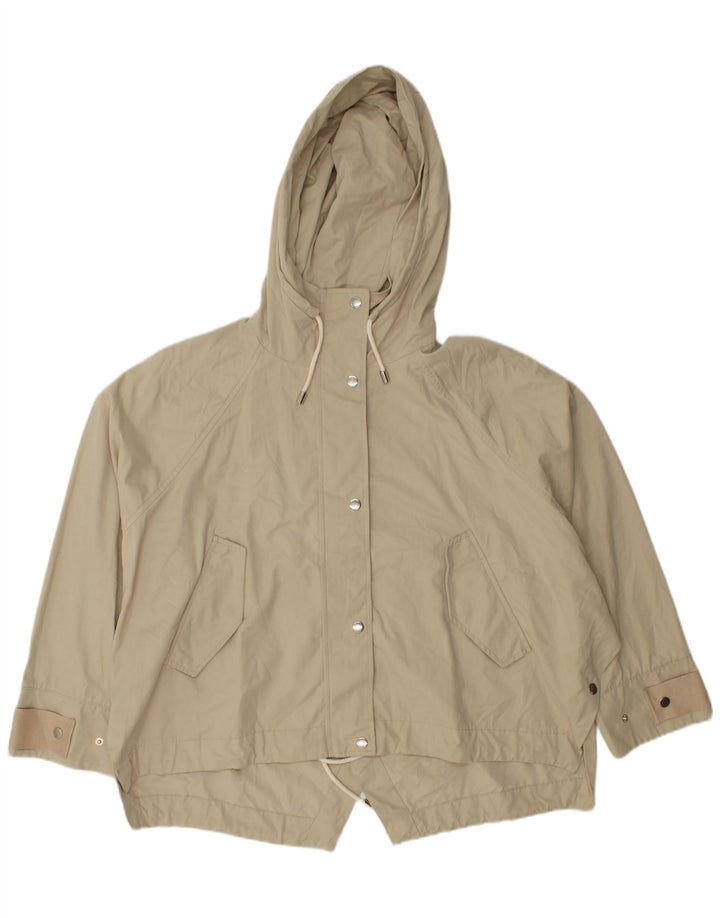 Zara Womens Hooded Oversized Parka Jacket UK 16 Large Beige