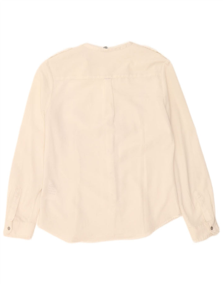 Calvin Klein skjortebluse til kvinder UK 10 Lille hvid polyester