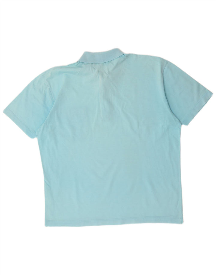 VINTAGE Polo Homme Bleu Moyen Coton