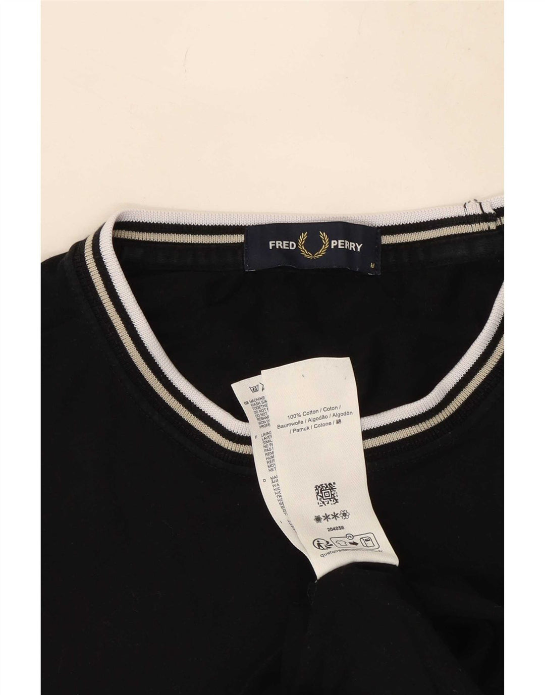 Camiseta Fred Perry Hombre Top Medium Negro Algodón