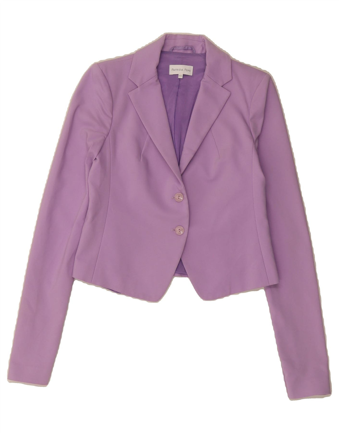 PATRIZIA PEPE Womens Crop 2 Button Blazer Jacket IT 44 Medium Purple Vintage Patrizia Pepe and Second-Hand Patrizia Pepe from Messina Hembry 