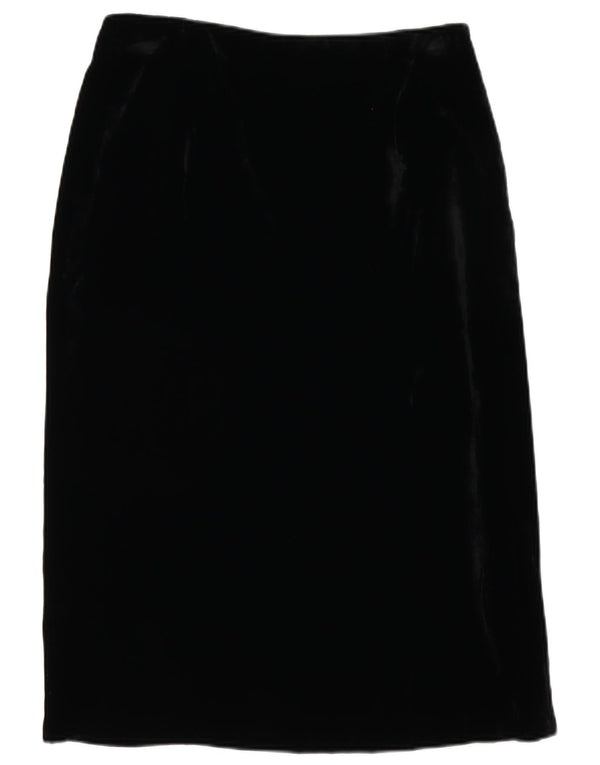 Aspesi Womens High Waist Velvet Midi Skirt IT 46 Large W30 Black