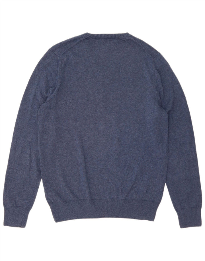 Marks & Spencer Herre V-hals sweater mellemblå bomuld