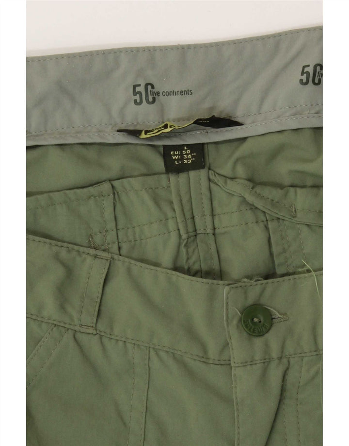 Vintage Herre Cargo Shorts Large W34 Grøn